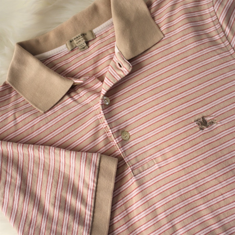 Burberry London Slim Fit Horizontal Stripe Polo